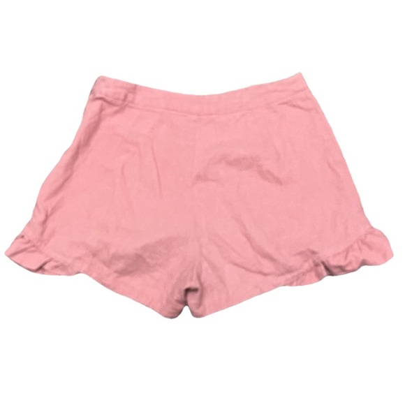 ASOS pink High Rise Linen Short Ruffle Hem Coquette Preppy Beach Coastal US 6 - Picture 3 of 8